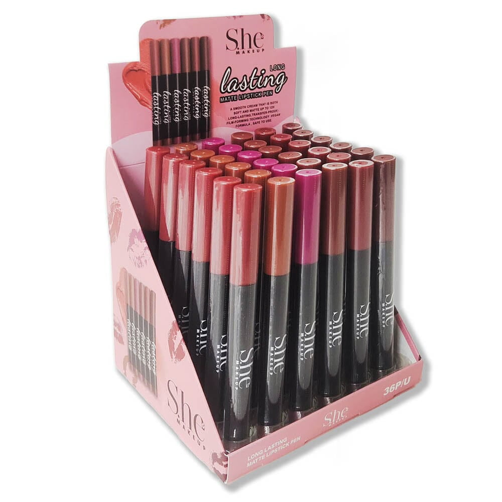 S.HE LONG LASTING RED TONE MATTE LIPSTICK PEN 6 Pcs per Pack