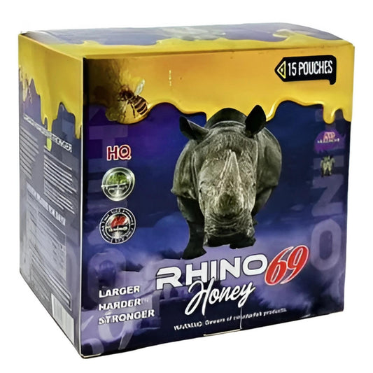 Rhino 69 Honey, Larger, Harder, Stronger, No Headache, 22g * 15 Pouch