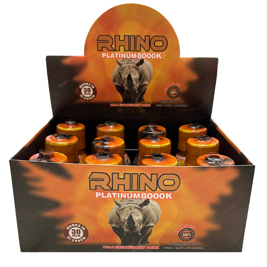 RHINO 69 Shots (Platinum 8000K), No Headache, Time +Size +Stamina