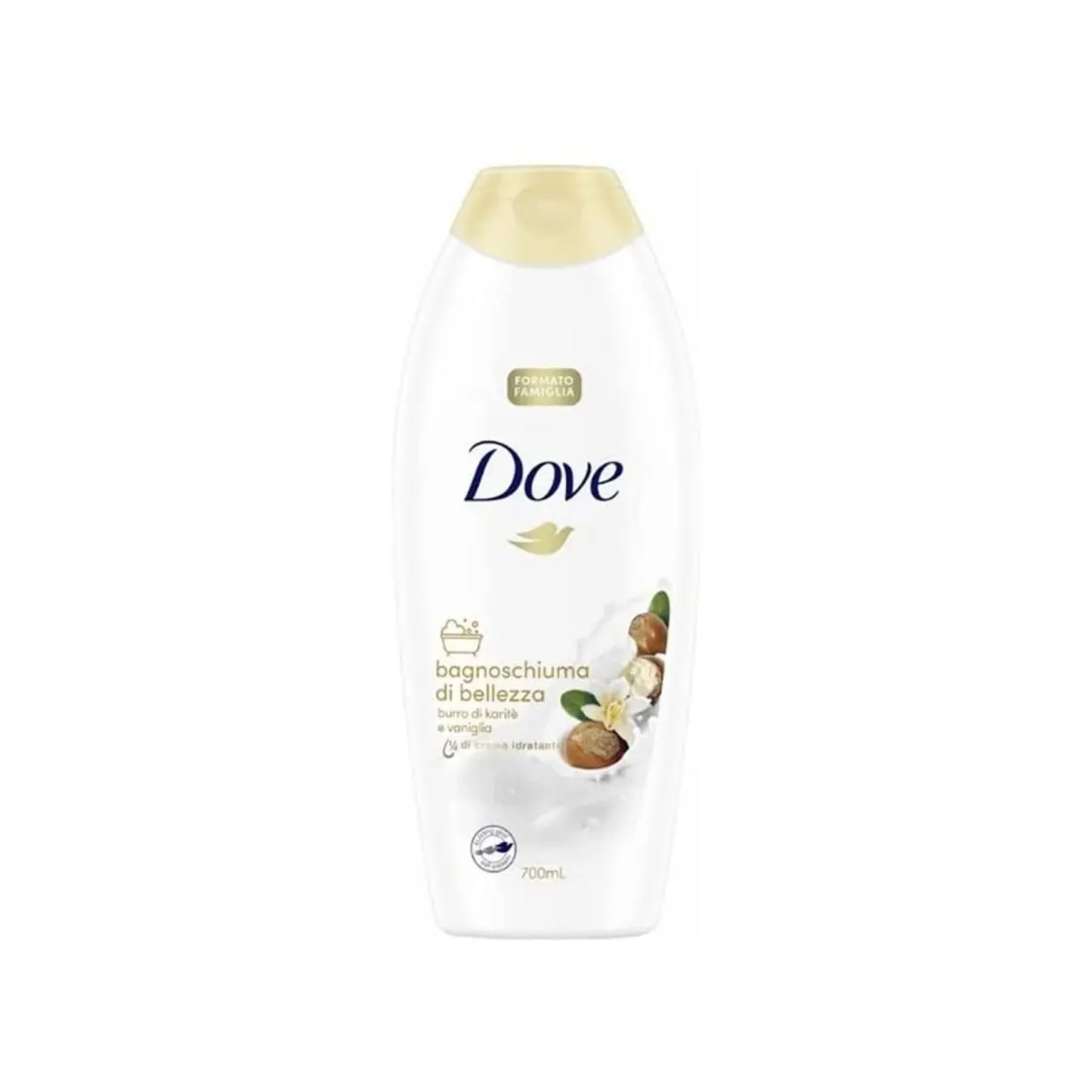 Dove Bagnoschiuma di Bellezza Burro di Karité e Vaniglia, 700ml - Formato Famiglia | Dove Beauty Bath Foam Shea Butter and Vanilla, 700ml