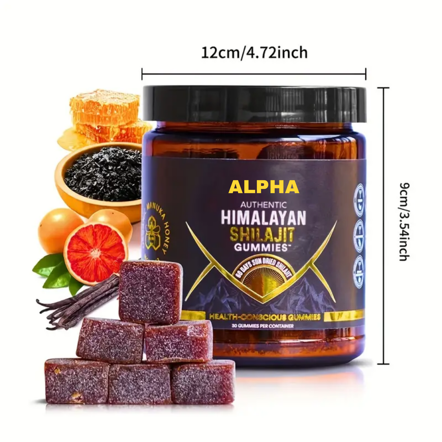 Authentic Shilajit Gummies | Organic Pomegranate & Vanilla Flavored | 30 Gummies