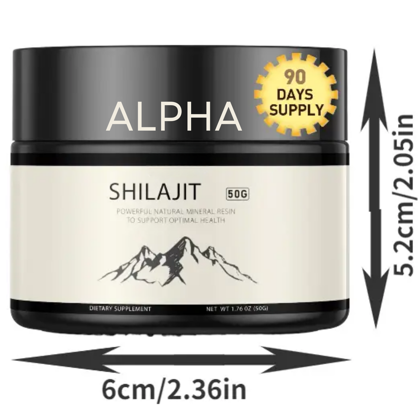 Alpha Himalayan Shilajit Resin - Pure Natural Mineral Complex with 85+ Trace Elements for Energy & Vitality (50g, 90-Day Supply)