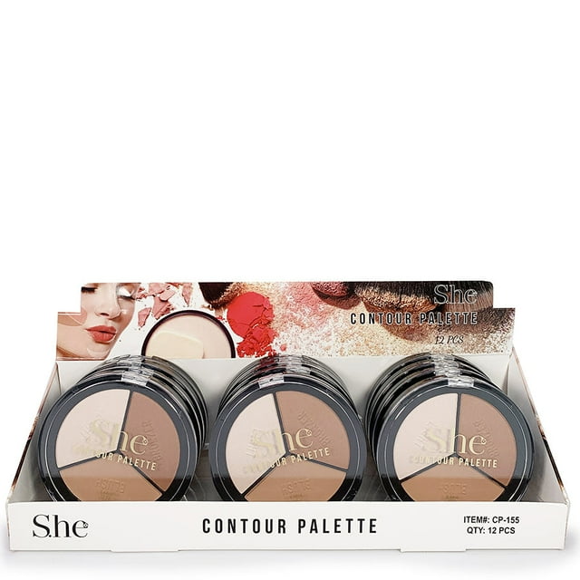 S.HE Makeup Contour Palette, 3 Colors Per Pack