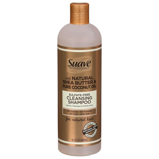 Suave Professionals Sulfate-Free Cleansing Shampoo with Natural Shea Butter & Pure Coconut Oil, 16.5 fl oz