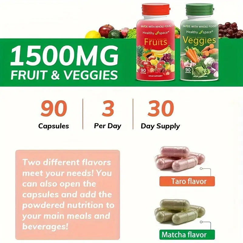 Balance Of Nature Fruit and Vegetables - A Complete Food Supplement Containing Superfood Fruits and Vegetables Suitable for Women, Men and Youngsters - 90 Fruit Capsules 90 Vegetable Capsules - 1 Set, Two Sets