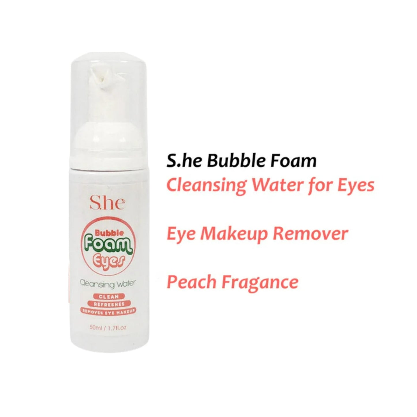 S.HE Bubble Foam Eyes, Peach Scent, Pack of 1