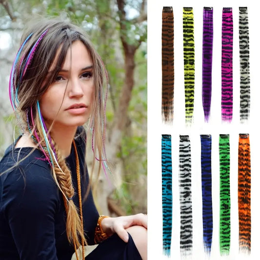 Rainbow Feather Hair Extension - 18-inch Colorful Clip-In Synthetic Hairpiece for Women, Girls, Cosplay Party, and Y2K Style - 1pc synthetic Hair Extension