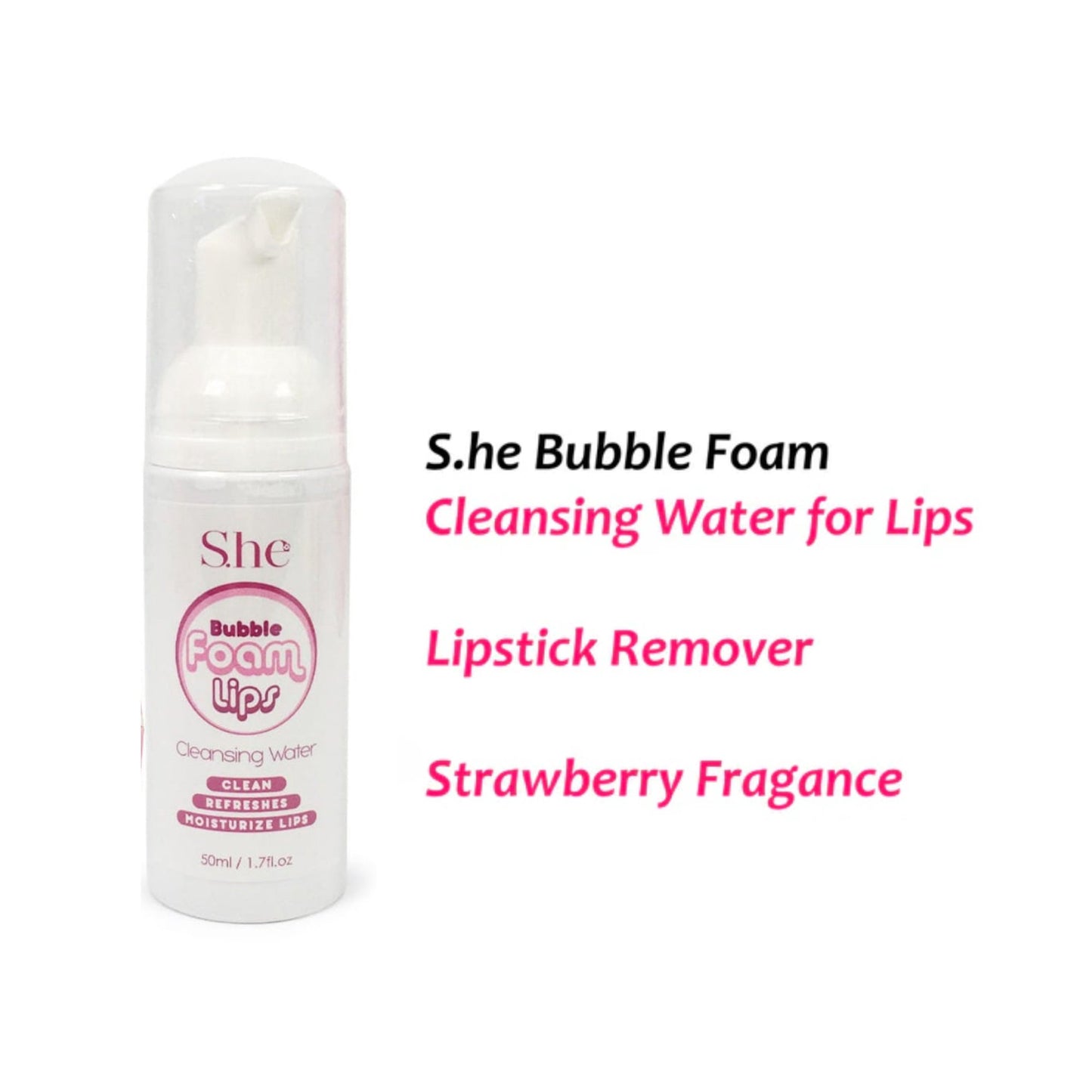 S.HE Bubble Foam Lips, Fresh Strawberry Scent, Pack of 1