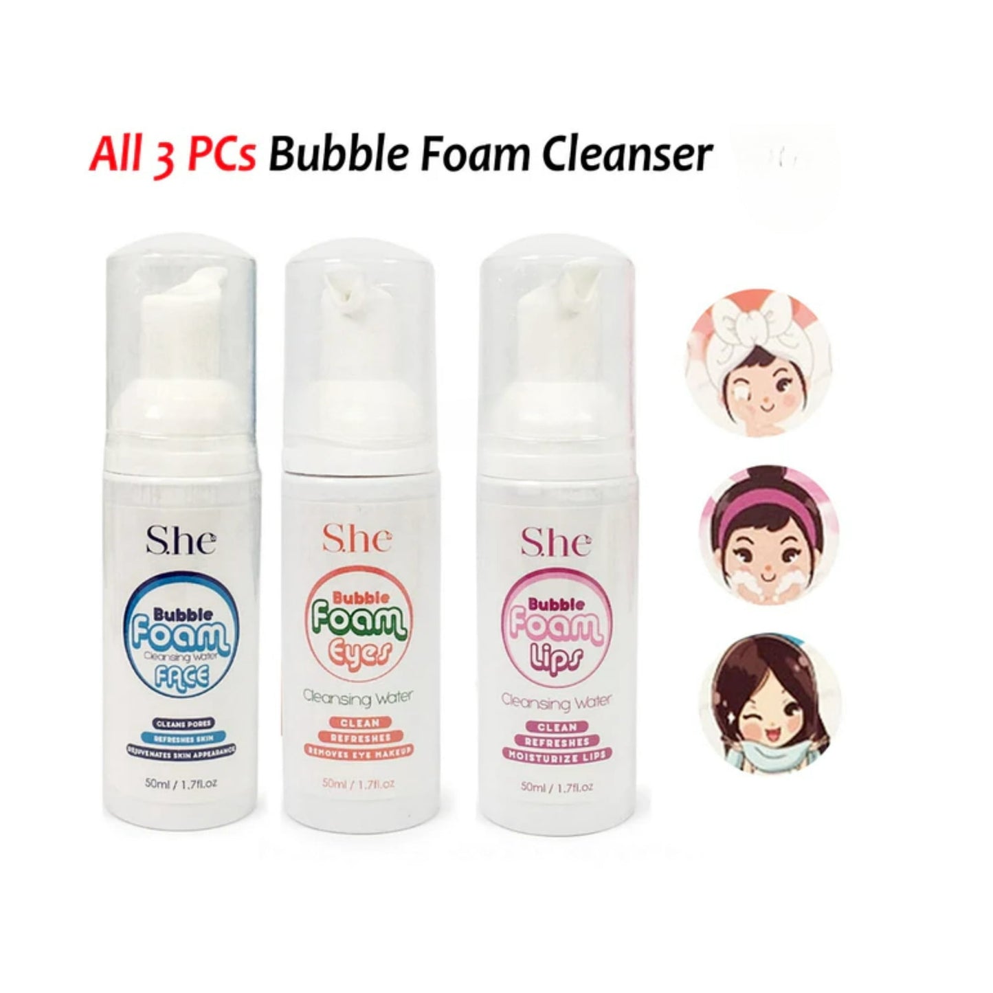 S.HE Bubble Foam Eyes, Peach Scent, Pack of 1