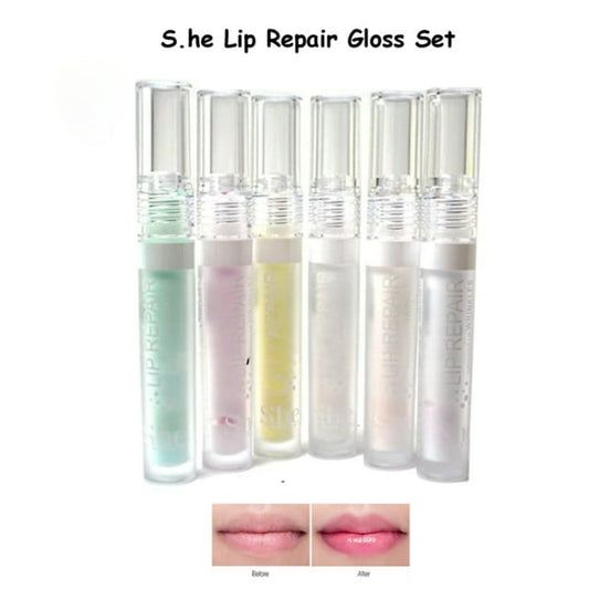 S.HE Makeup Lip Pair Set for Smooth (VEGAN), Healthy Wrinkle-less Lips (Pack of 6)