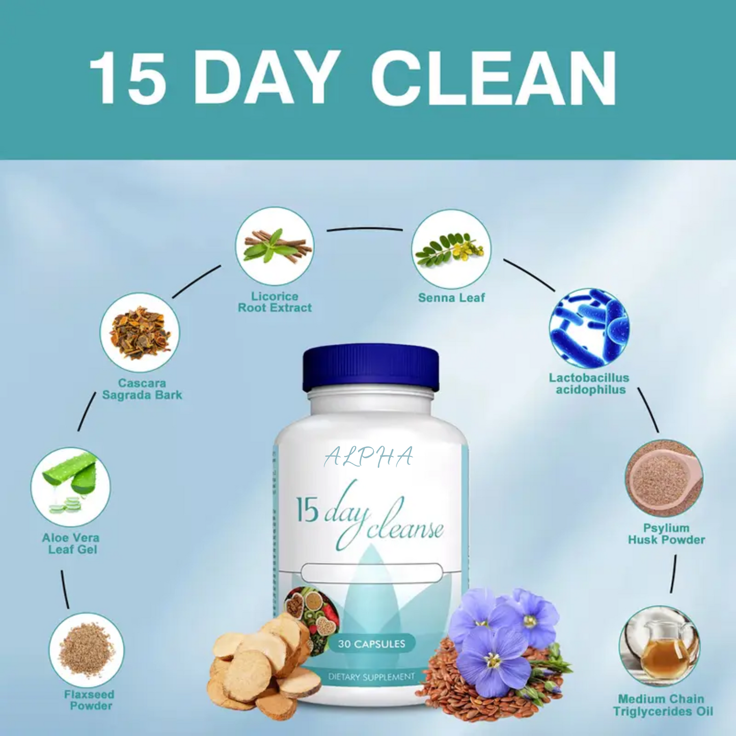 15 Day Cleanse Gut Support Formula - 30 Capsules