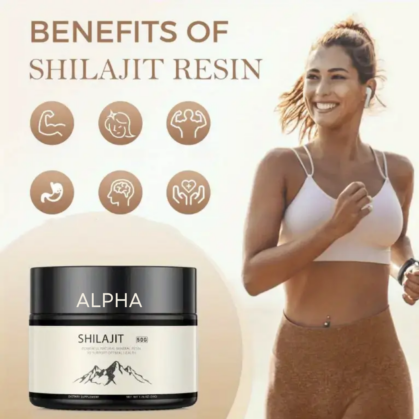 Alpha Himalayan Shilajit Resin - Pure Natural Mineral Complex with 85+ Trace Elements for Energy & Vitality (50g, 90-Day Supply)