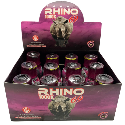 RHINO 69 Shots (1000K), No Headache, Time +Size +Stamina