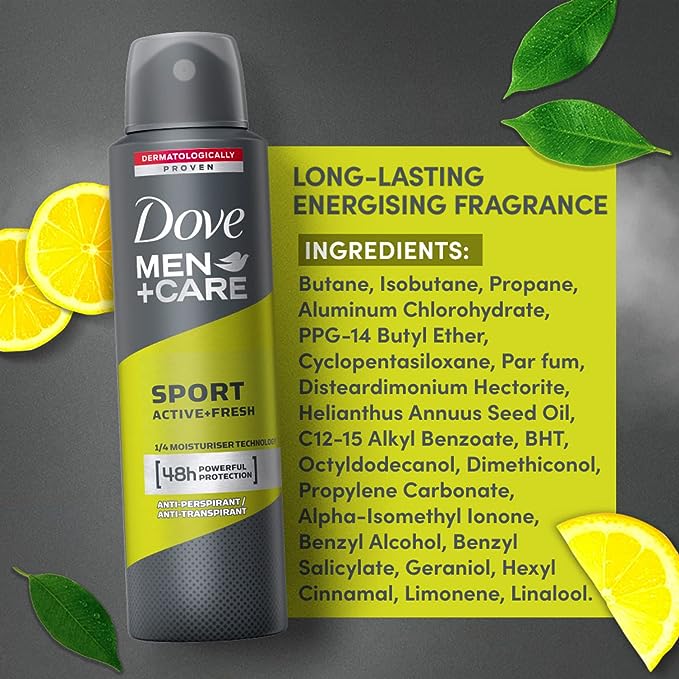 Dove Men +Care Anti-Perspirant Deodorant Spray Sport Active Fresh 150Ml