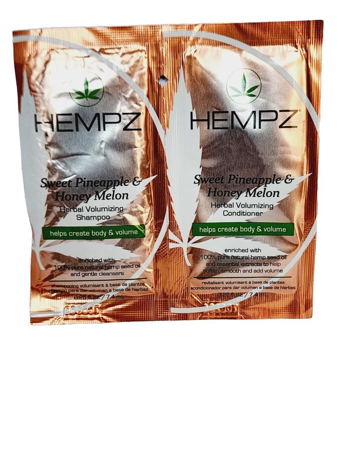 10-Pack Hempz SWEET PINEAPPLE & HONEY MELON Shampoo Conditioner Hair Volume Sample New