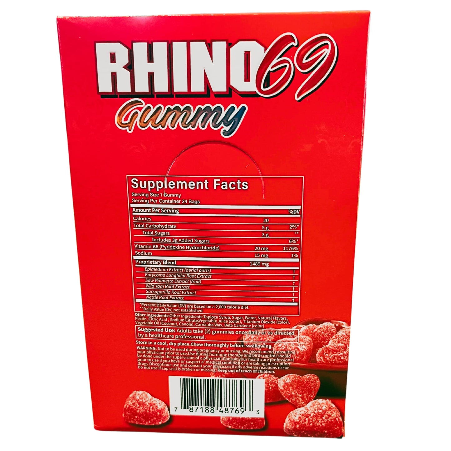 Rhino 69 Gummy, Serving (7.5g - 2 Pcs) |Pack of 24 Bags