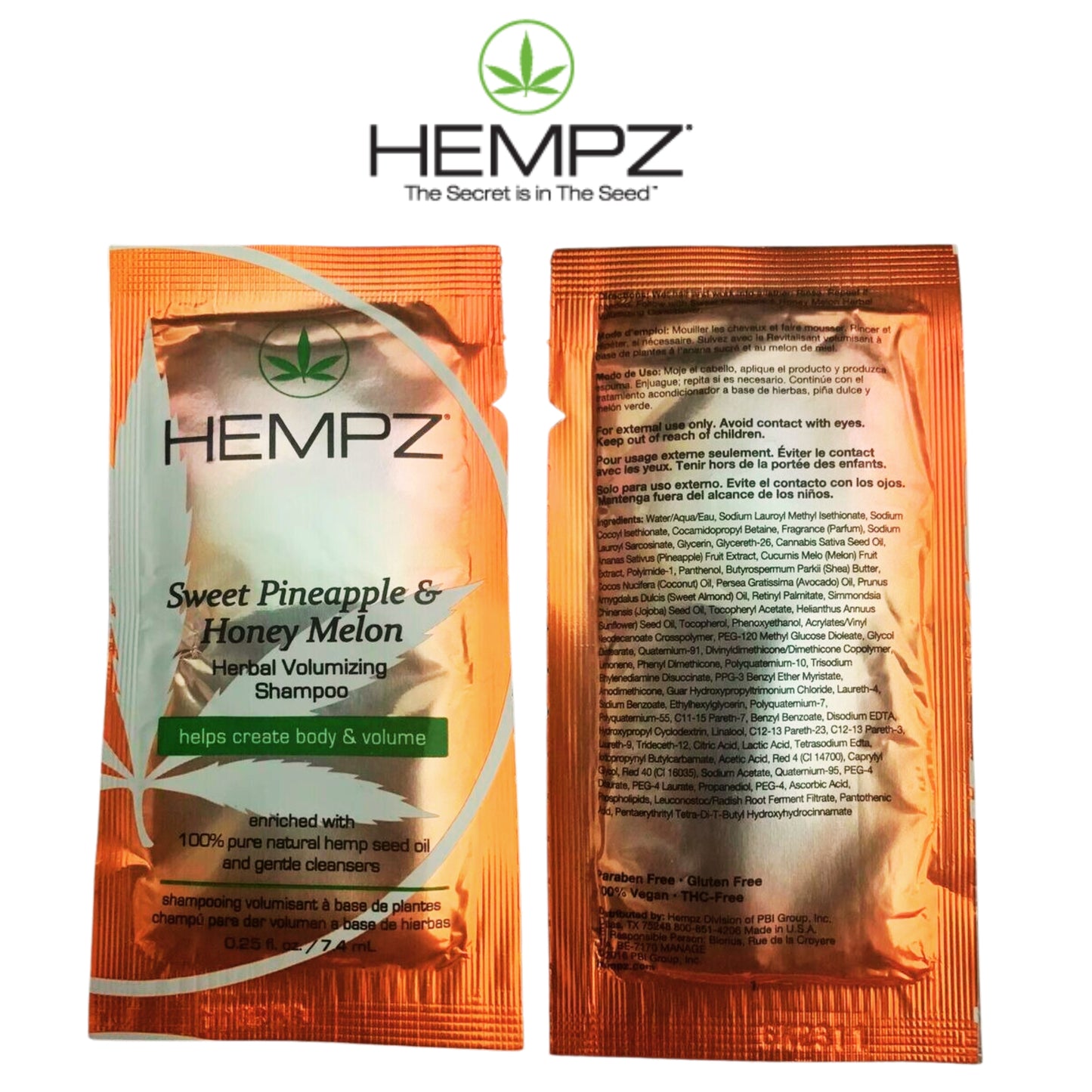 10-Pack Hempz SWEET PINEAPPLE & HONEY MELON Shampoo Conditioner Hair Volume Sample New