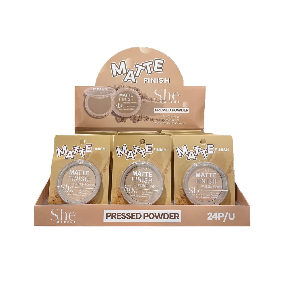 S.HE - MATTE FINISH PRESSED POWDER, Pack of 1