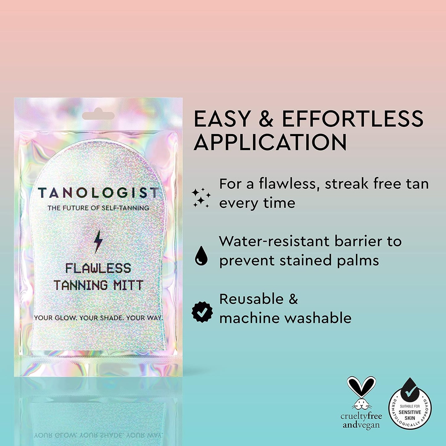 Tanologist Flawless Tanning Mitt - Reusable and Washable Self Tanner Applicator for Smooth and Streak Free Self Tan,