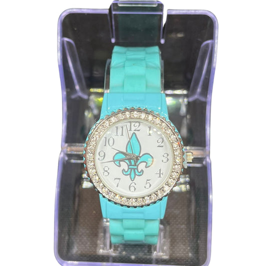 BBG Women's Watch fleur de lis , 1 Pc per Pack,turquoise
