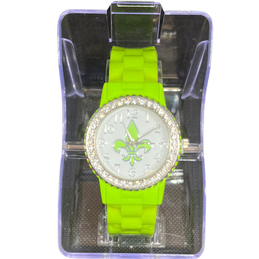 BBG Women's Watch fleur de lis 1 Pc per Pack, green