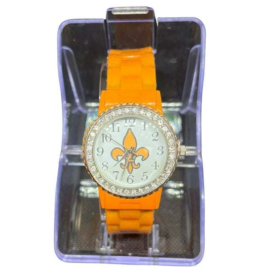 BBG Women's Watch fleur de lis 1 Pc per Pack, Orange