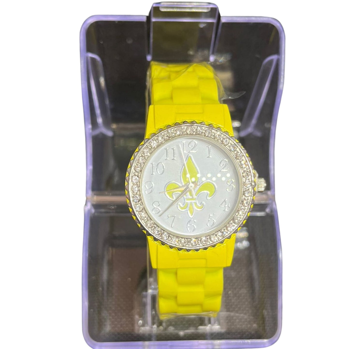 BBG Women's Watch fleur de lis  |1 Pc per Pack, Yellow