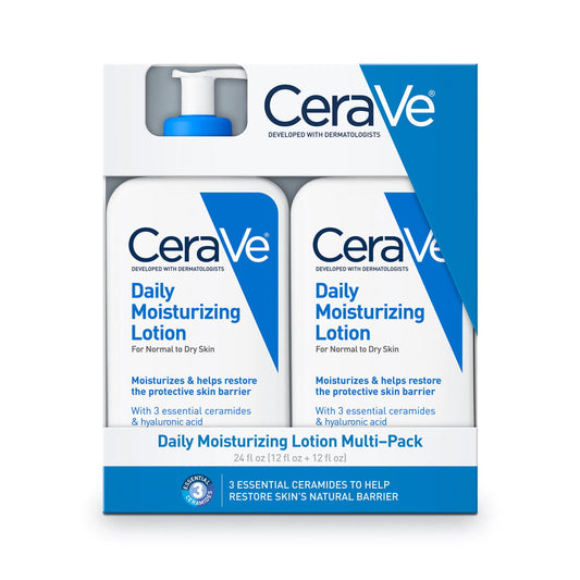 CeraVe Daily Moisturizing Lotion, Normal to Dry Skin, 12 Fluid Ounce (2 Pack)
