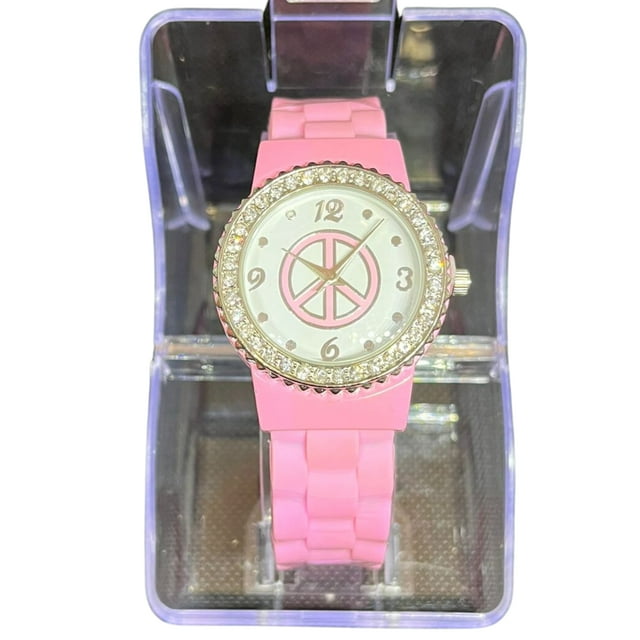 Fancy Watches for Girls with Peace Sign, 1 Pc per Pack, Available in 4 different colors