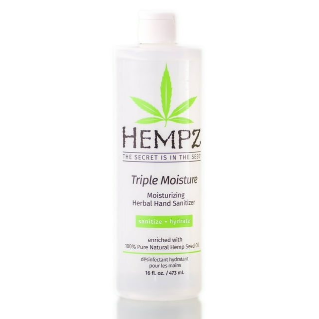 Hempz Gel Hand Sanitizer Herbal Triple Moisture Moisturizing, 16 fl oz