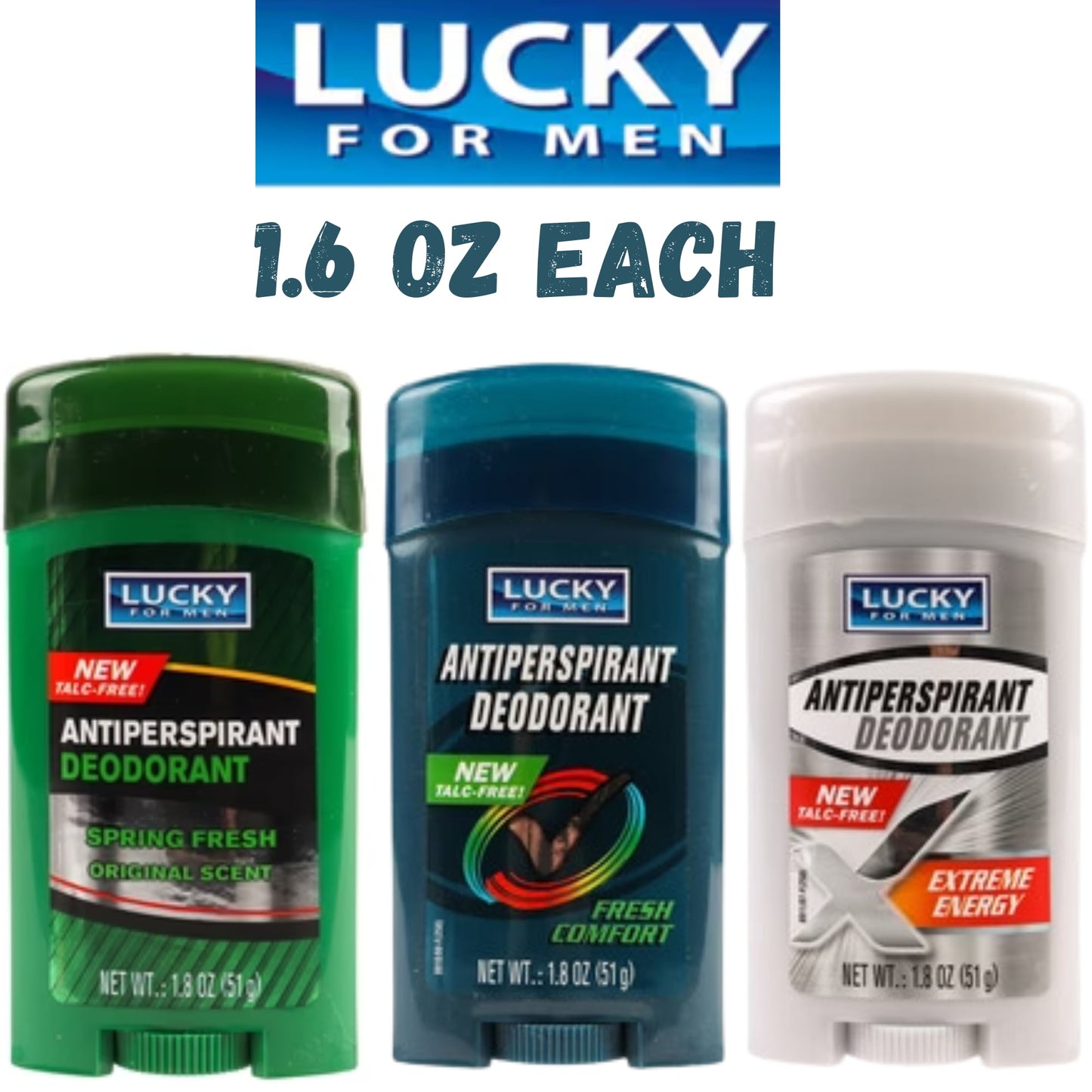 Lucky for Men Deodorant Deal |Spring Fresh+ Extreme Energy + Fresh Comfort, Pack of 3