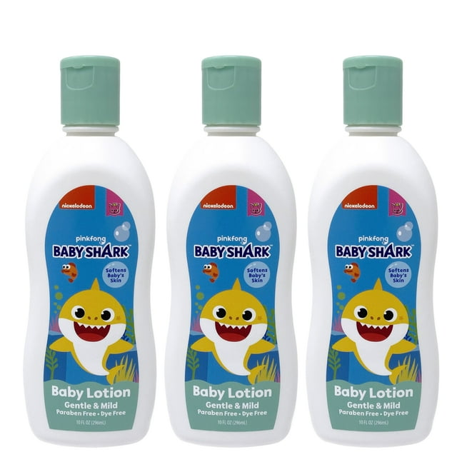 Nickelodeon Baby Shark Gentle and Mild Baby Lotion, 10 fl oz Each, Pack of 3