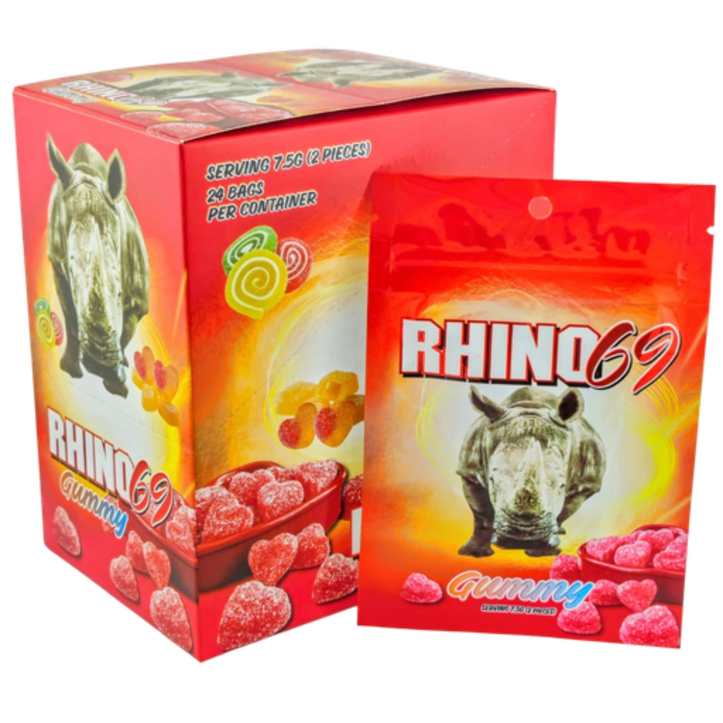 Rhino 69 Gummy, Serving (7.5g - 2 Pcs) |Pack of 24 Bags