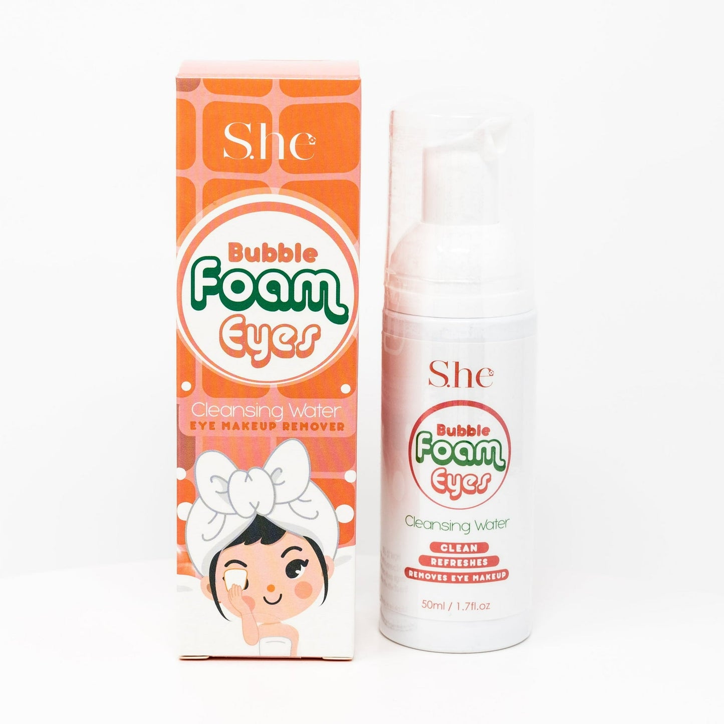 S.HE Bubble Foam Eyes, Peach Scent, Pack of 1