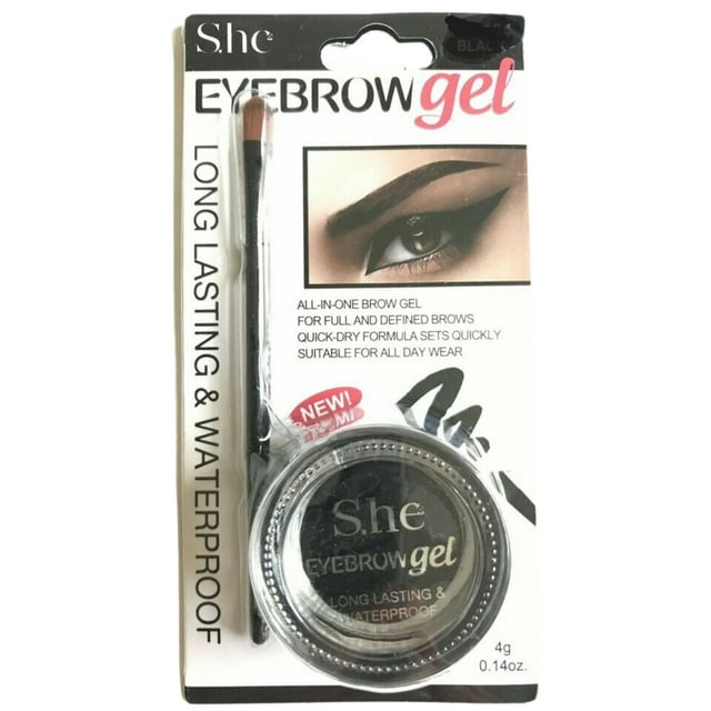 S.HE Eyebrow Gel + Brush Long Lasting & Waterproof Black Brown