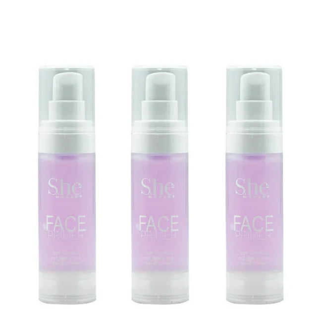 S.HE MAKEUP Face Primer, Light Purple, Pack of 3