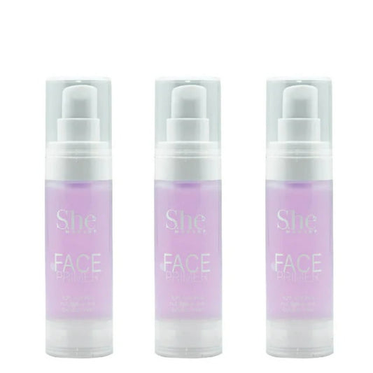 S.HE MAKEUP Face Primer, Light Purple, Pack of 3