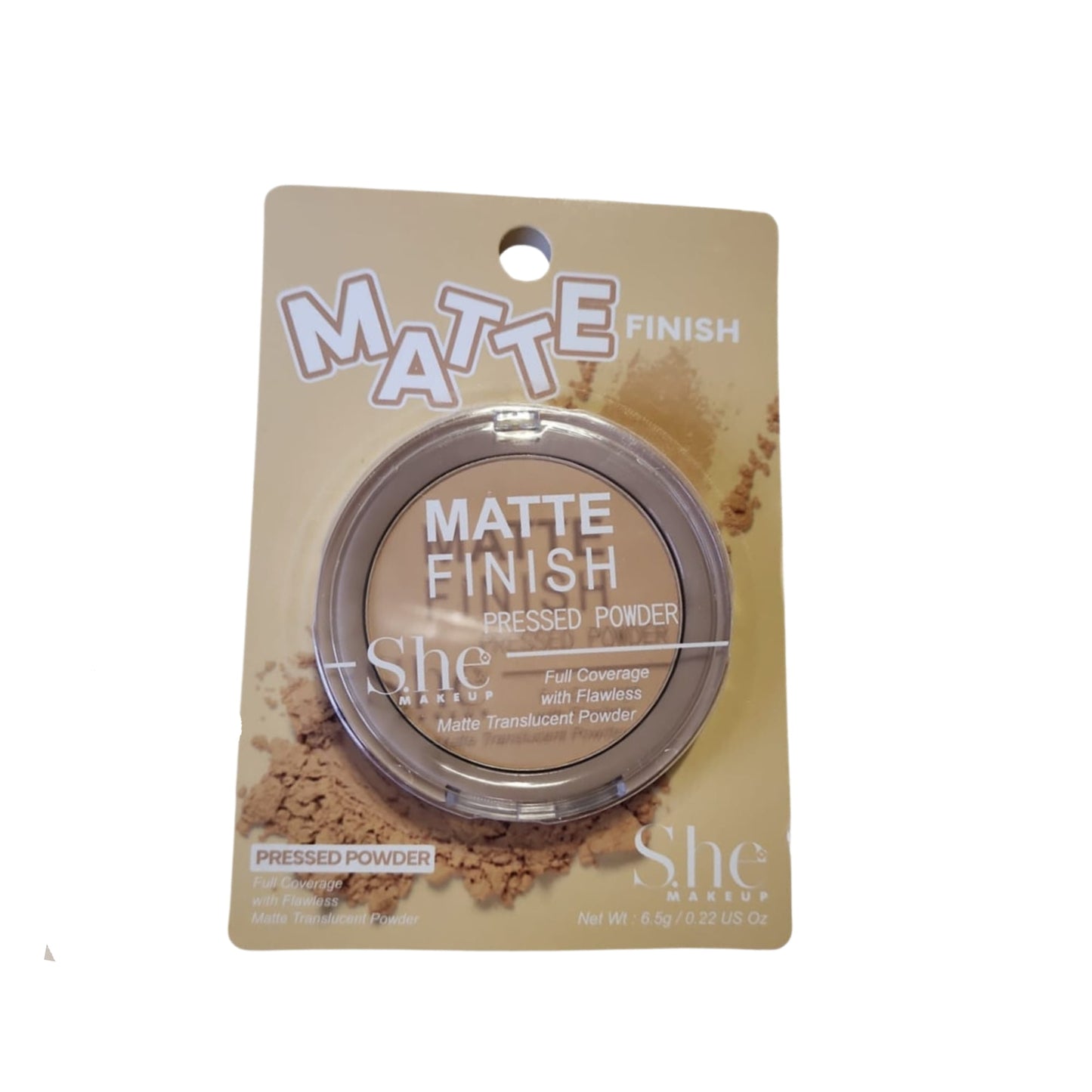 S.HE - MATTE FINISH PRESSED POWDER, Pack of 1