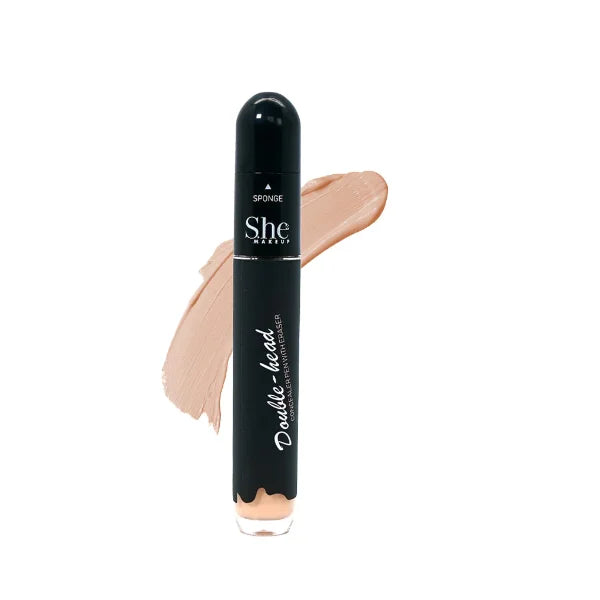 S.HE Makeup Double Head Concealer Pen With Eraser, 1 Pc per Pack, Variant Colors