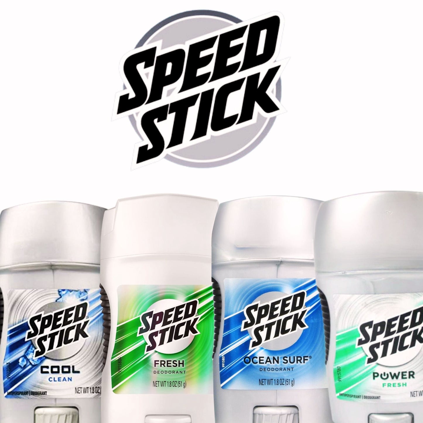 Speed Stick Variety Deodorant for men, Power Fresh, Ocean Surf, Fresh, Cool Clean, 1.8 oz Each |4 Pack