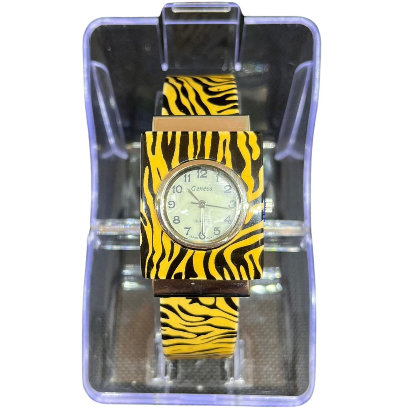 The Luxury Lady Watch for Women by BBG, Black & Yellow, Zebra Pattern, 1 Pc per Pack