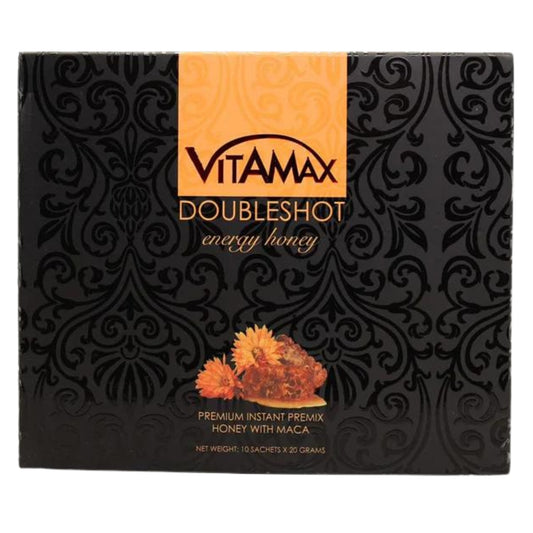 VITAMAX DoubleShot Royal Honey (10* 20g Sachets), Authentic, Grade A Royal Honey, Premium Grade Maca Extract