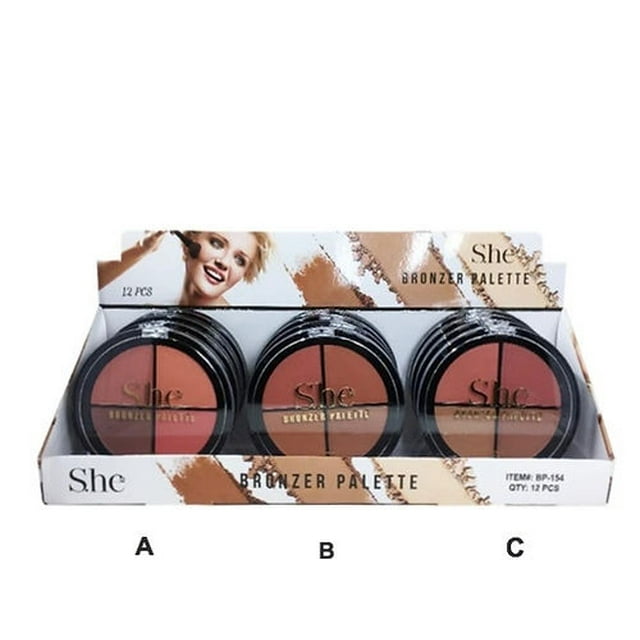 S.HE Bronzer Palette, 4 Shades Per Pack