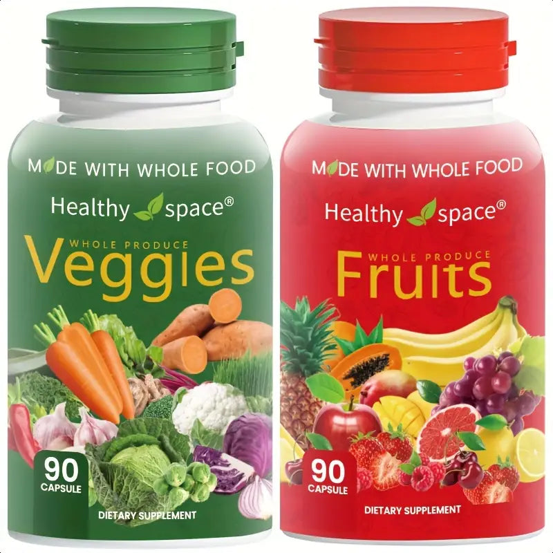 Balance Of Nature Fruit and Vegetables - A Complete Food Supplement Containing Superfood Fruits and Vegetables Suitable for Women, Men and Youngsters - 90 Fruit Capsules 90 Vegetable Capsules - 1 Set, Two Sets