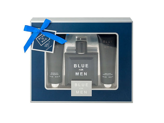 Blue For Men Cologne Gifts Sets for Men, Eau De Toilette (3.4 fl oz), Body Lotion (3.0 fl oz), Shower Gel (3.0 fl oz), Pack of 3