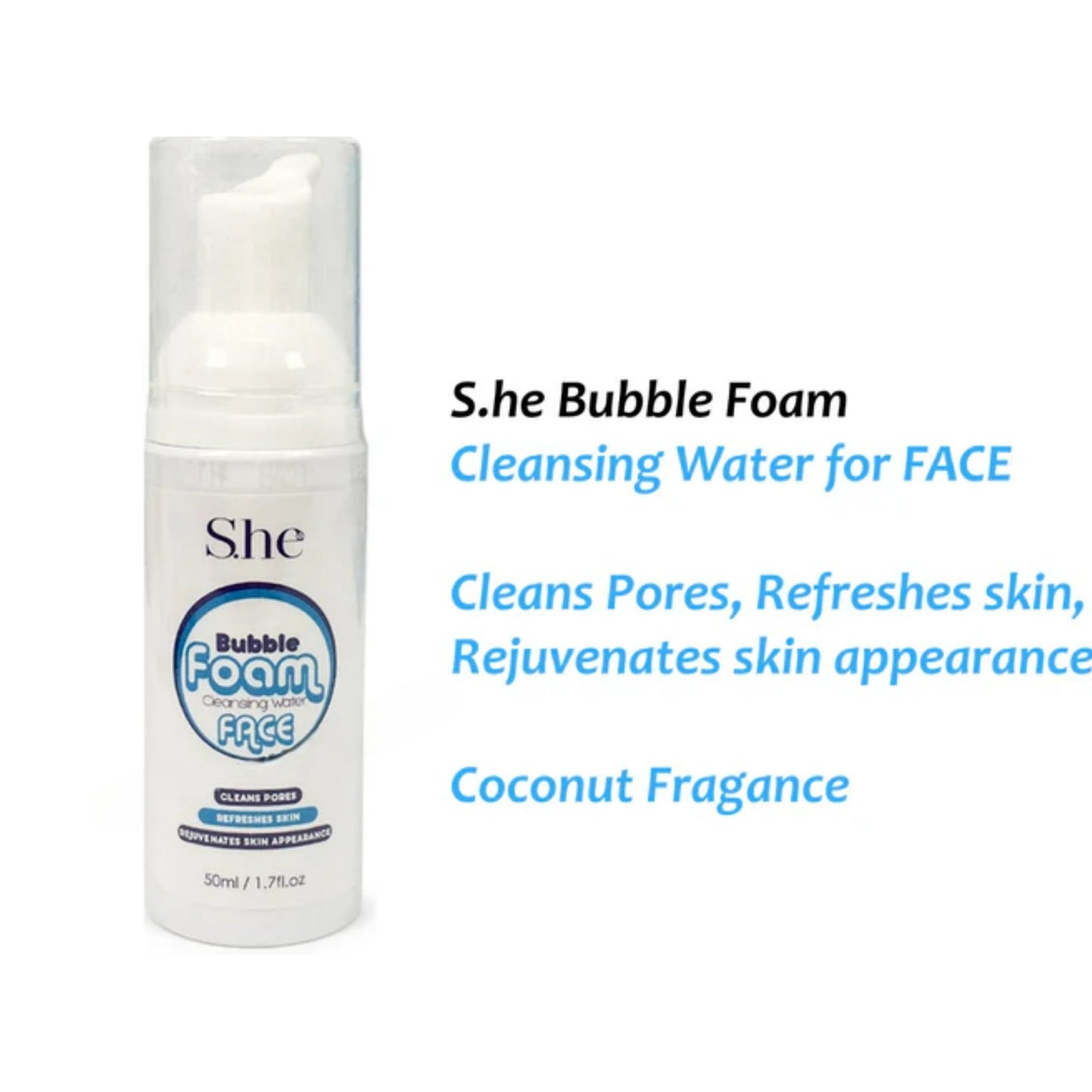 S.HE Bubble Foam Face Coconut Fragrance, Pack of 1