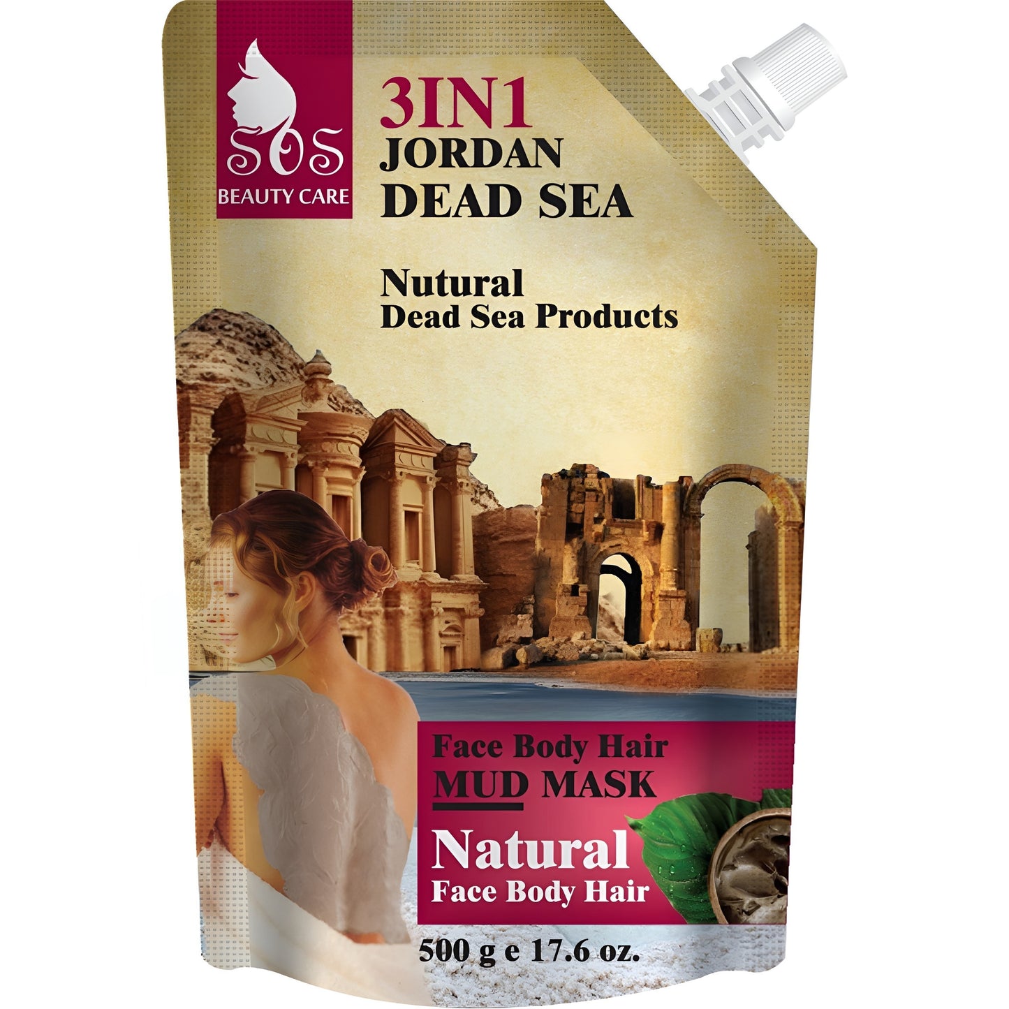 Dead Sea Natural 3 in 1 Mud Mask | Face, Body & Hair | 17.6 oz.
