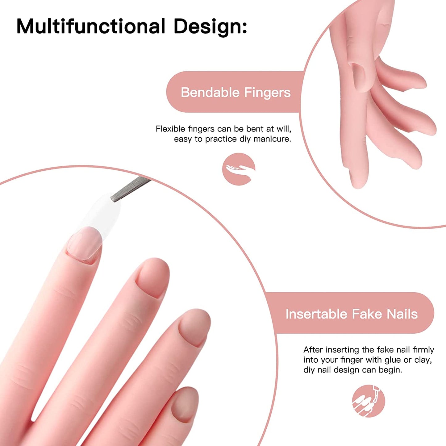Nail Art Training Hand | For Nail Artists & Trainees