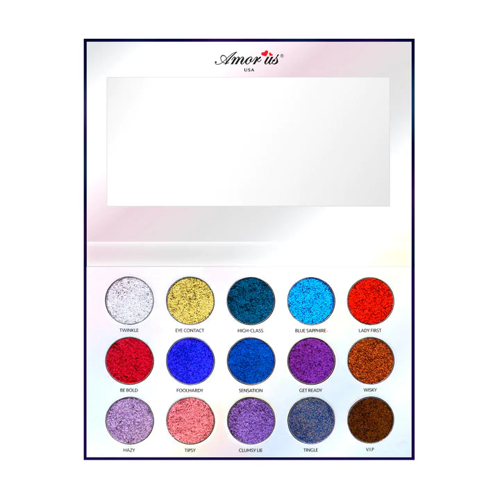 Masquerade - Body & Face Glitter Palette By Amor US USA | 15 Color Palette
