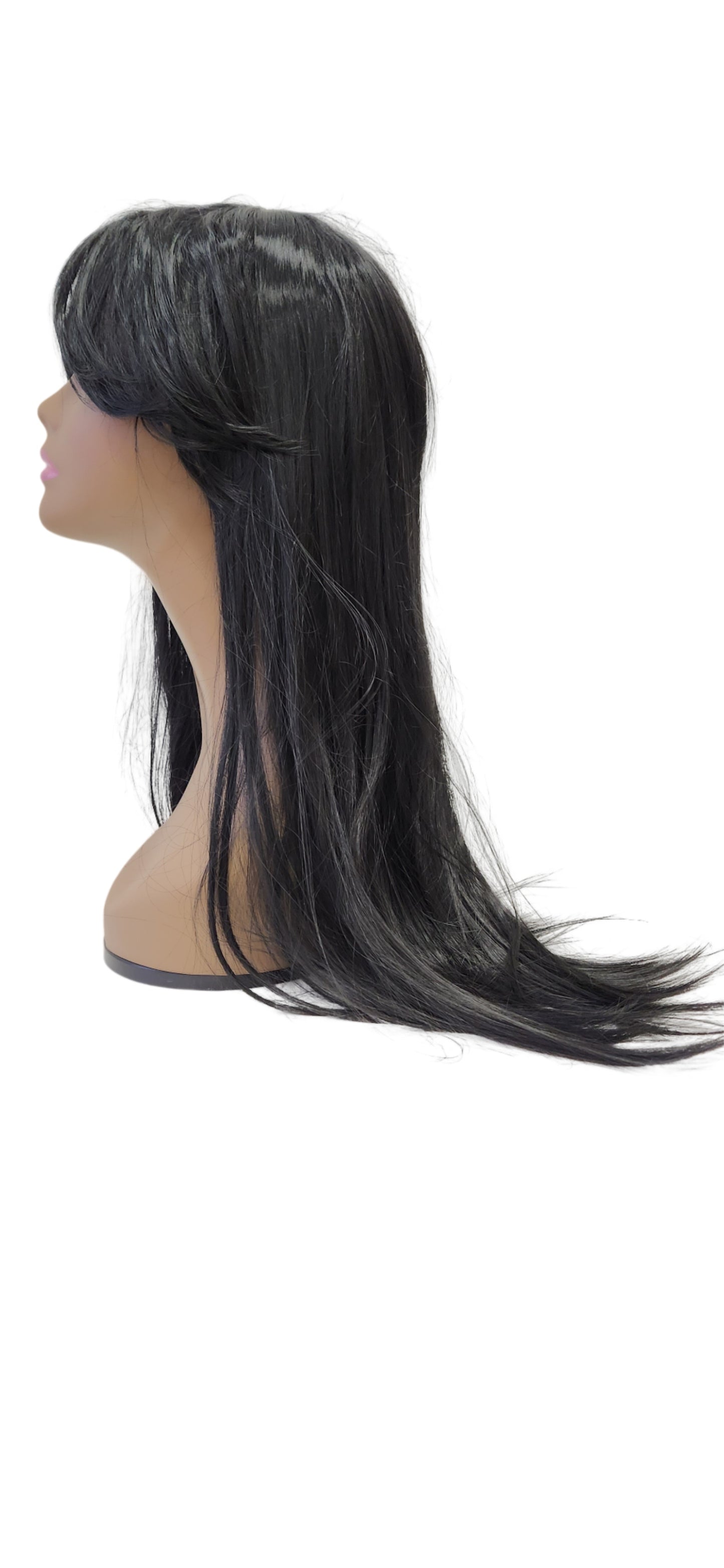 Long Synthetic Wig (#1B) | Breathable Cap